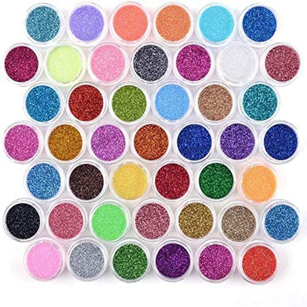 HitHopKing Acrylic Powder 45 Color Glitter Acrylic Powder, Set for Nail Art 3D DIY Tips Decoration
