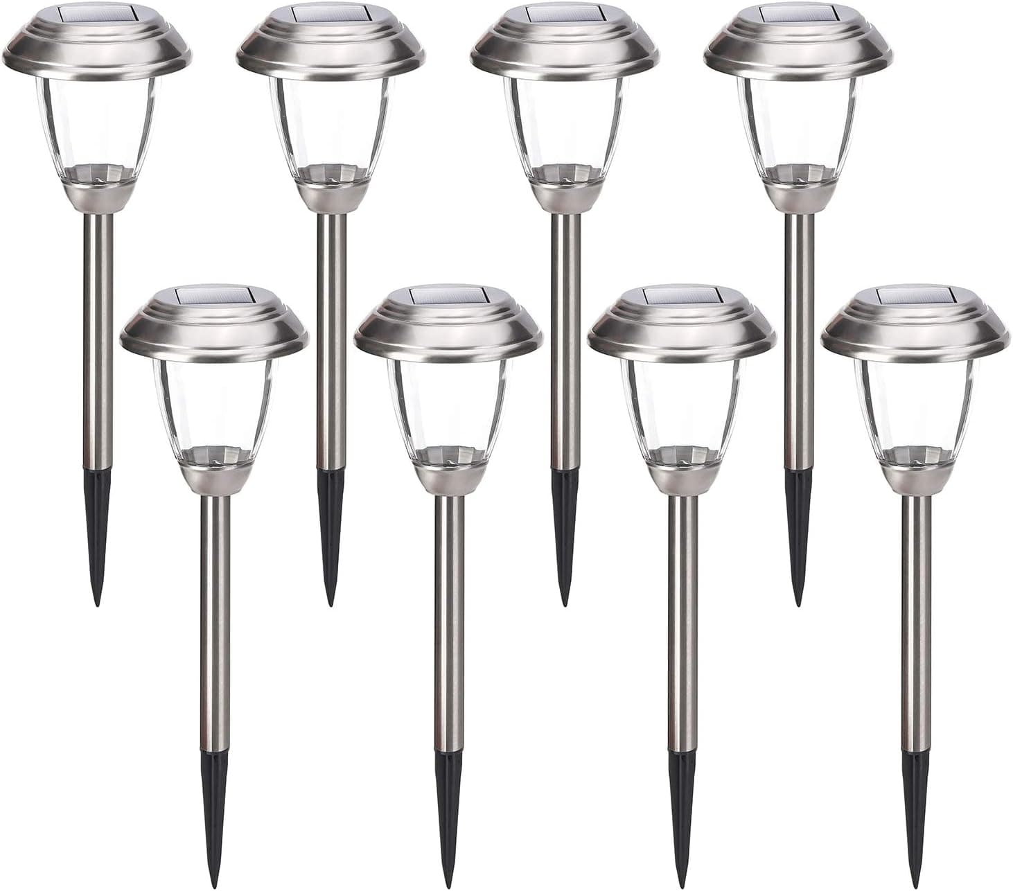 HECARIM Solar Lights Outdoor, 8 Pack Solar Pathway Lights, Solar Powered Garden Lights, Waterproof LED Solar Landscape Lights for Walkway, Pathway, Lawn, Yard and Driveway