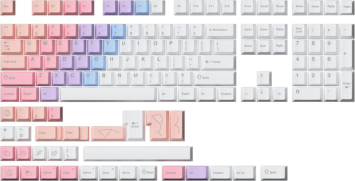 KOKOYAKA Dye Sublimation Keycaps | Cherry Profile for Custom Merchanical Keyboard | 139 Keys (Dreamscape)