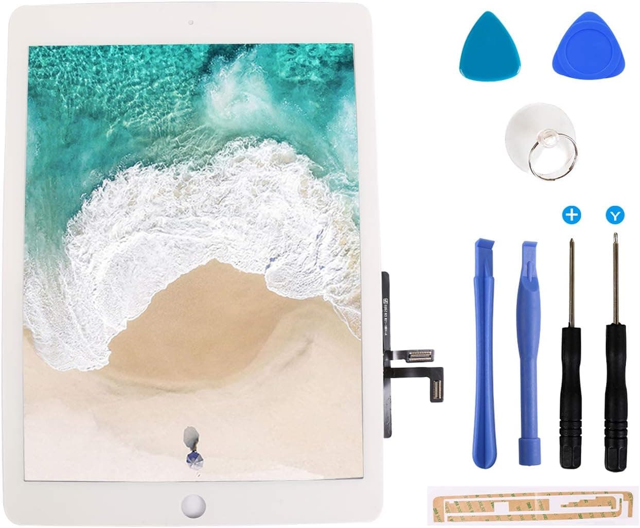 for iPad 5/iPad Air Touch Screen Digitizer/Front Glass Screen Replacement & Tool Kit-White 9.7 Inch