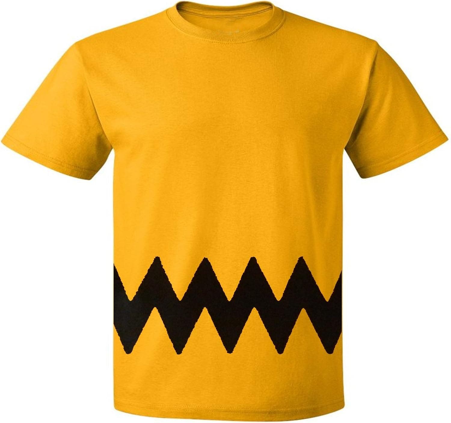 Custom Kingdom Mens Peanuts Charlie Brown Double-Sided Zig Zag Costume T-Shirt