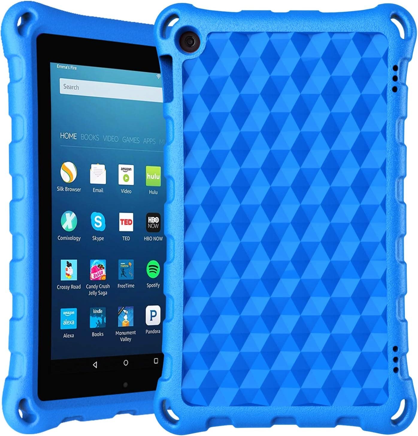 2019 7 inch Tablet Case for Kids - DiHines Kids-Proof Protective Light Weight Kid Friendly Case Cover for 7 inch Tablet (Compatible with 2017&2019 Release)-Blue