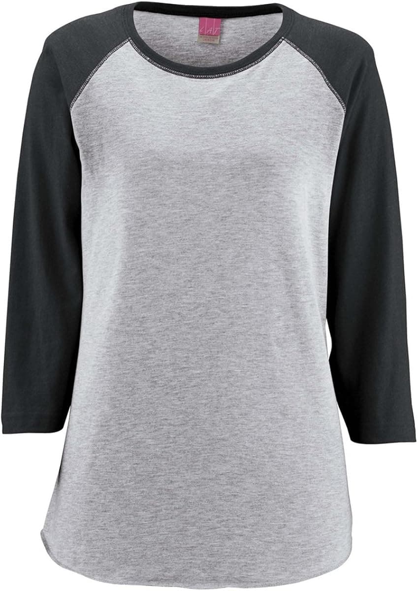 LAT-Ladies' Fine Jersey Baseball T-Shirt-3530-XL-Vntge Hthr- Vntge Smoke
