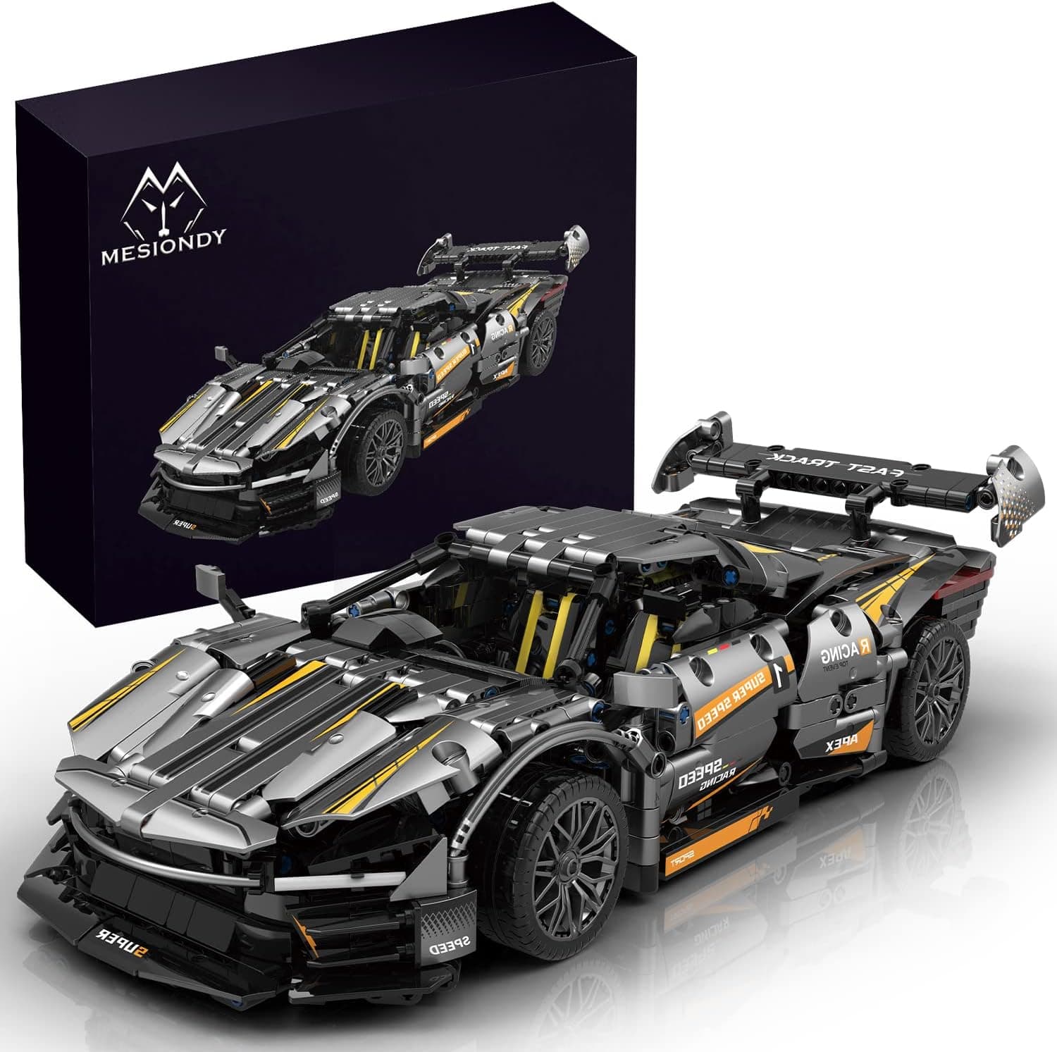 Mesiondy Sports Car Building Blocks Toys Boys or Adults Kits,1:10 MOC Building Set Raceing Car Model,Super Cars for Boys Age 10+,(1626Pcs)…