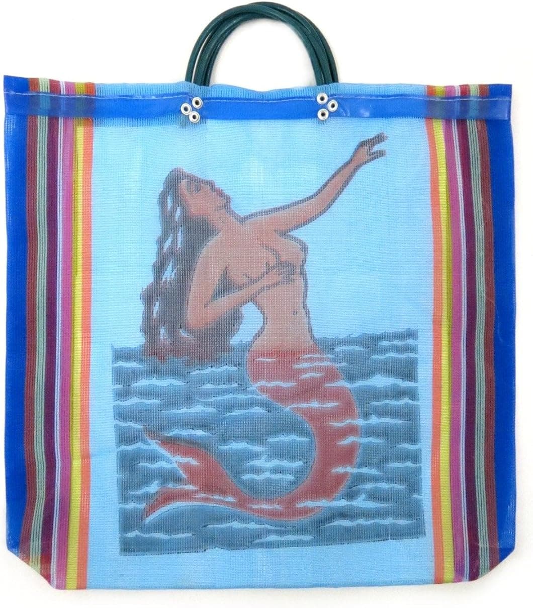 La Sirena Mexican Loteria Mesh Mercado Market Bag