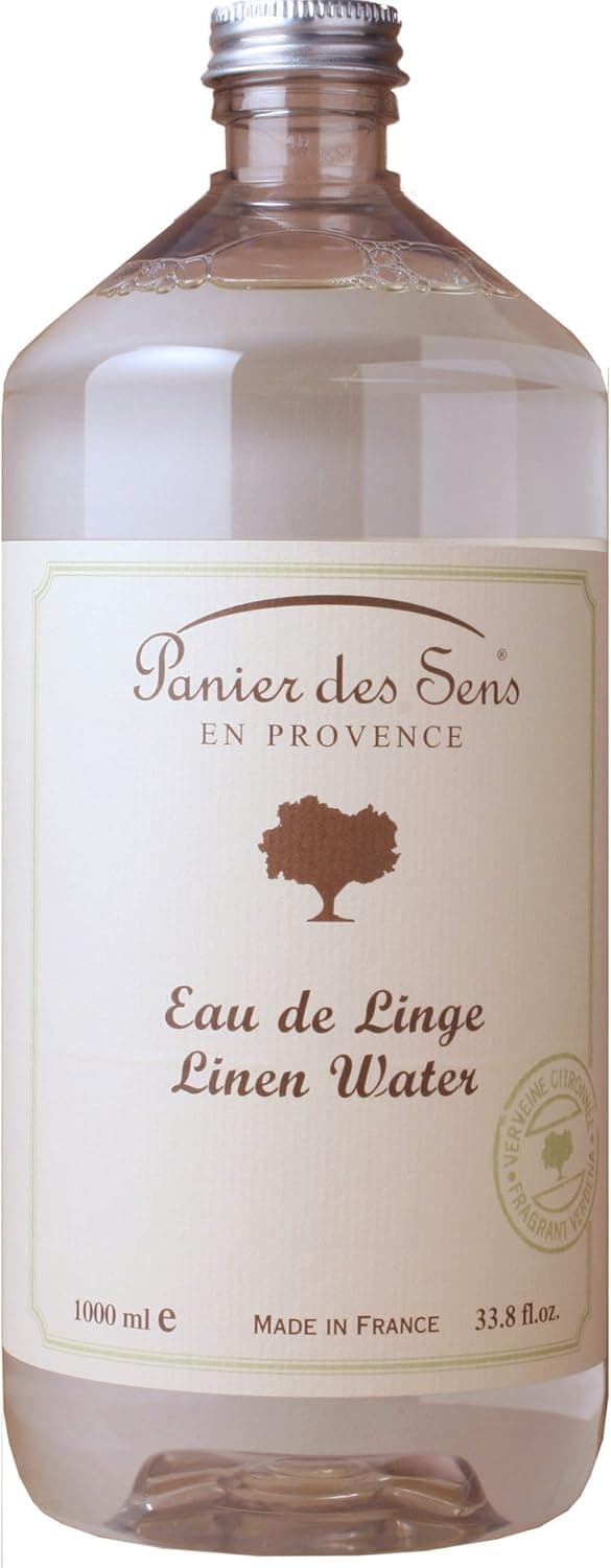 Panier Des Sens En Provence, Verveine (Verbena) Eau De Linge - Linen Water, 1 Liter (1000 Ml / 33.8 Fl Oz), Made in France