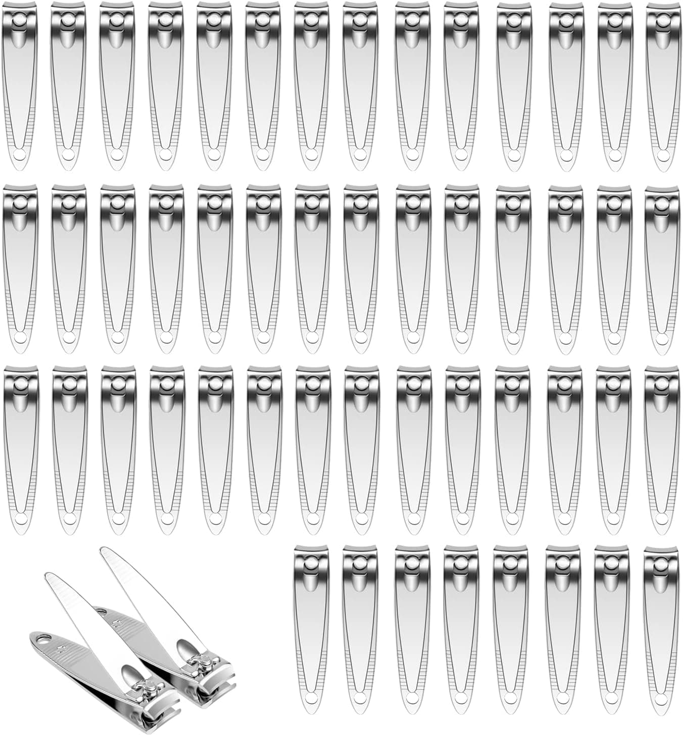 Stainless Steel Nail Clippers Individually Wrapped, 100 Pack Nail Clippers Bulk,Bulk Nail Clippers for Homeless Individually Wrapped, for Homeless,Shelter, Air Bnb, Hotel (100 PCS)