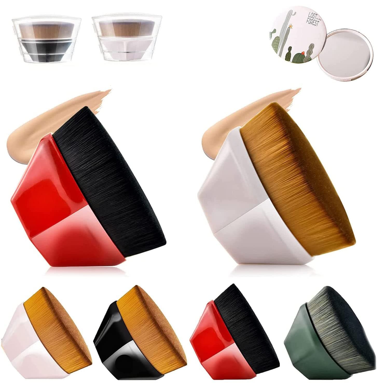 UHSUQTLQ Brochas Para Base De Maquillaje, Brochas De Maquillaje Para Base, Kabuki Hexagon Foundation Brush, Flawless Mama Makeup