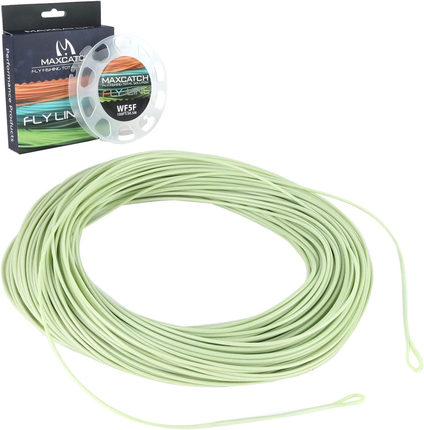 Maxcatch ECO Floating Fly Fishing Line Weight Forward Design with Welded Loop (3F,4F,5F,6F,7F,8F) (Fly Line-Moss Green, WF4F-100FT)