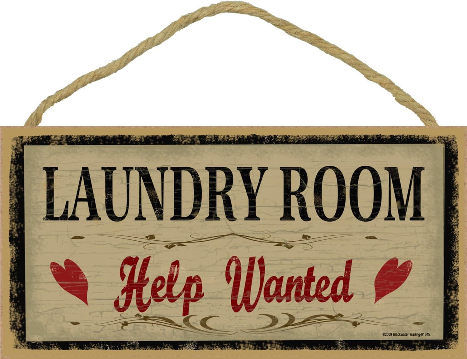 Blackwater Trading Laundry Room Help Wanted Rustic Primitive Sign Plaque Decor 5"x10"