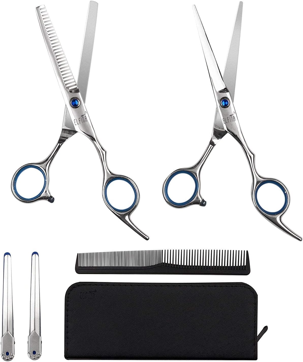Lanverie Professioanl Hair Cutting Scissors Set, Barber Haircut Scissors Shears - Blue