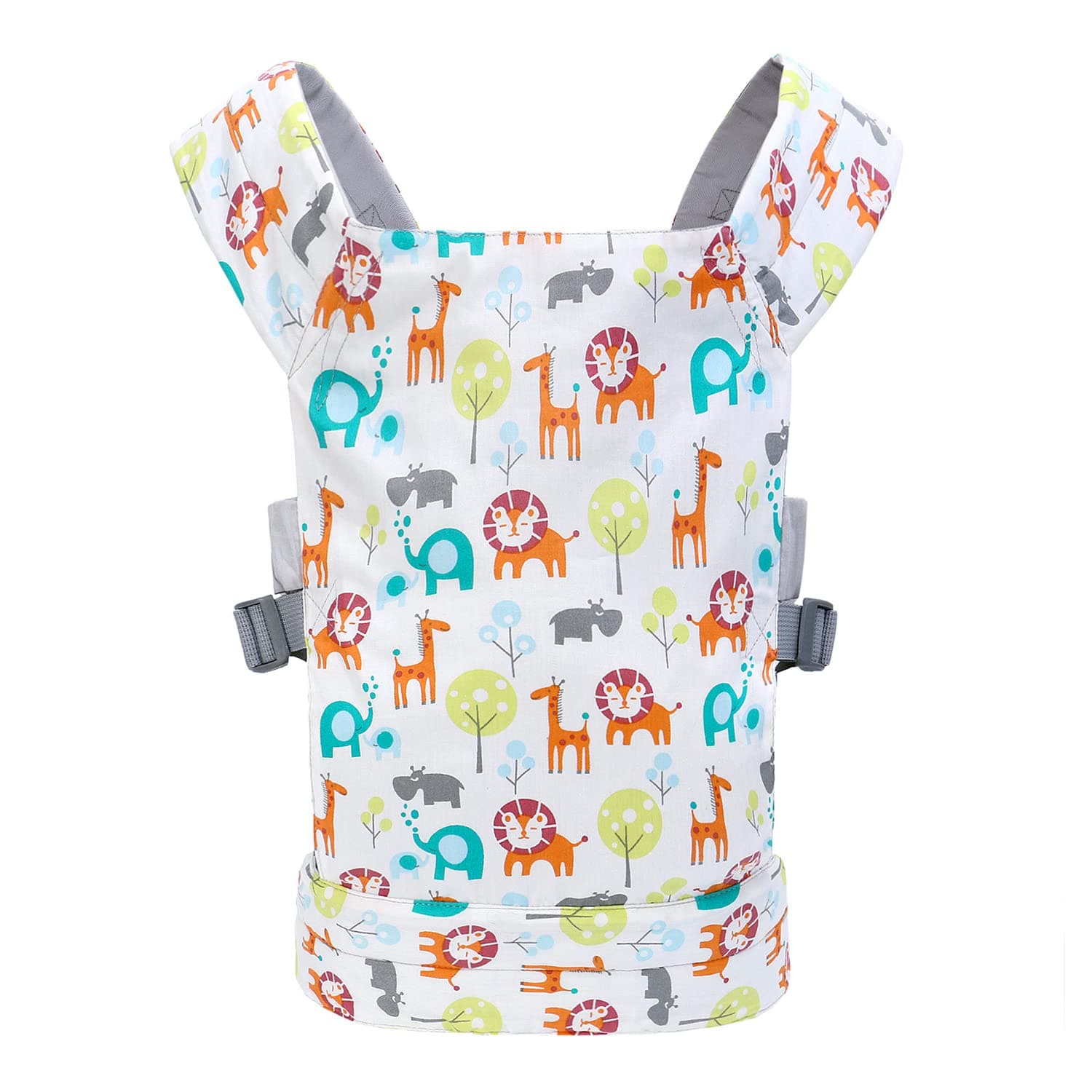 LAT Baby Doll Carrier for Kids Baby Doll Accessories Front and Back Carrier for Doll Original Cotton Flower Printed Baby Doll Backpack Carrier for Little Girls and Boys (Zoo)