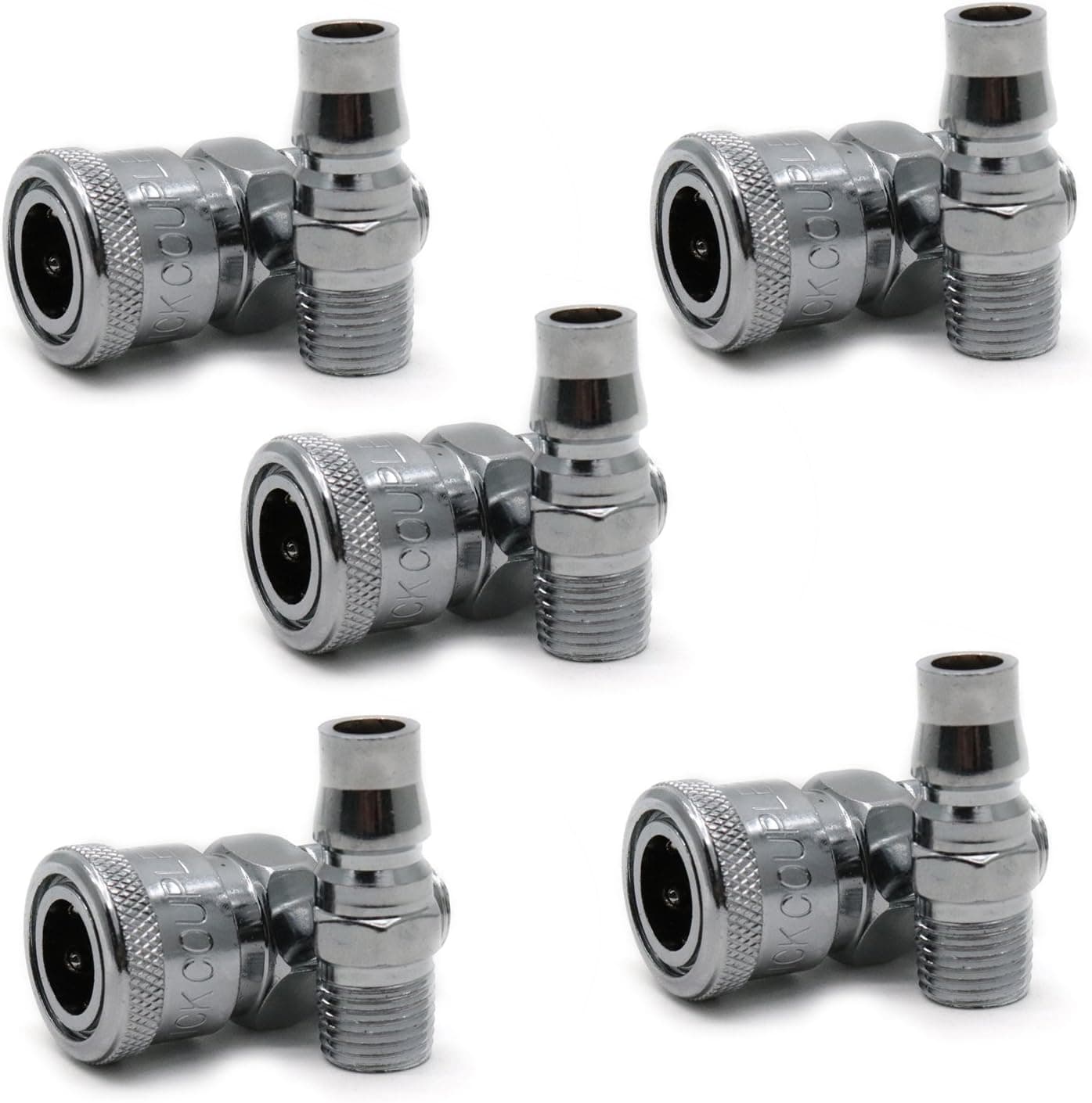 Yootop 5Sets 1/2" Coupler Plug with 1/4" Male Thread Fittings Industrial Type Air Flow Compressor Accessories Set