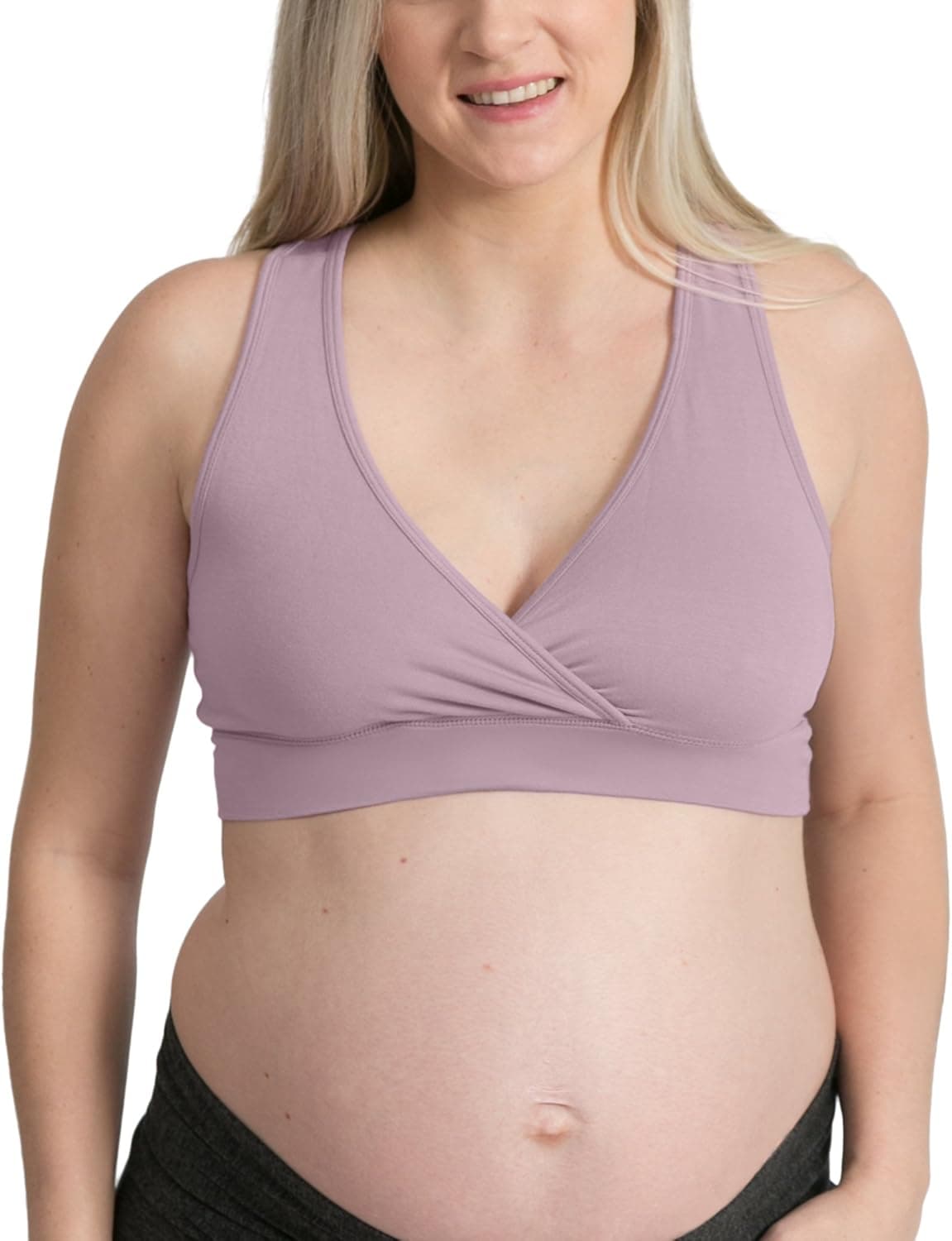 Kindred Bravely French Terry Racerback Nursing Sleep Bra for Maternity/Breastfeeding (Medium, Lilac)