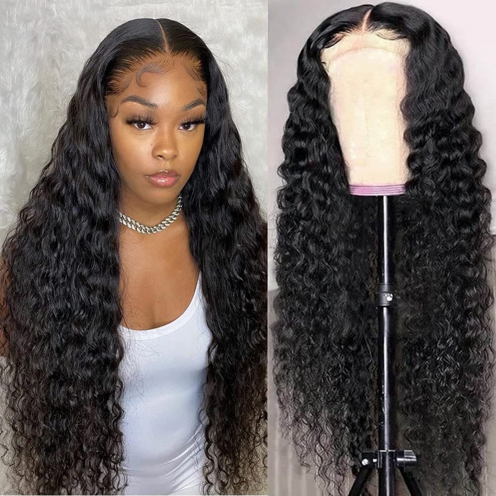 GRACE PLUS Deep Wave HD Lace Front Wigs Human Hair 13x4 Human Hair Wigs for Black Women Brazilian Deep Wave Frontal Wig with Natural Baby Hair (12 Inch, 13x4 deep wave wig)