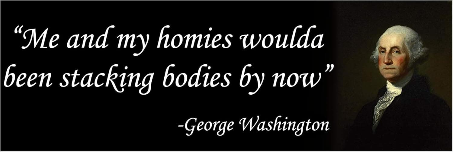 George Washington Funny Second Amendment Military Patriotic Sticker (9x3 Inches)