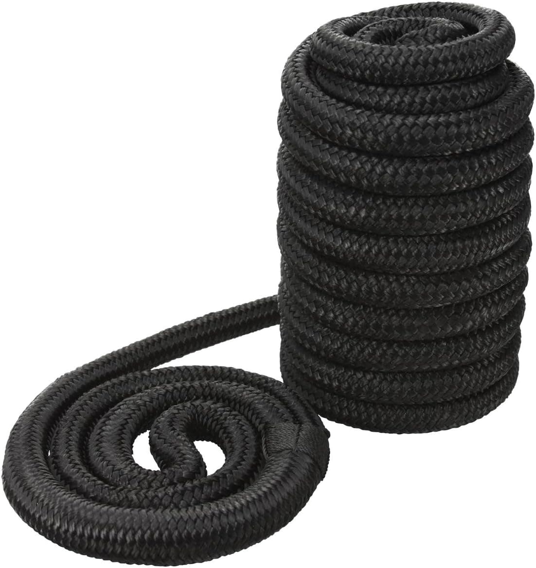 Norestar Double Braided Nylon Dock Line/Boat Mooring Rope, 25 feet by 5/8 inch, Black