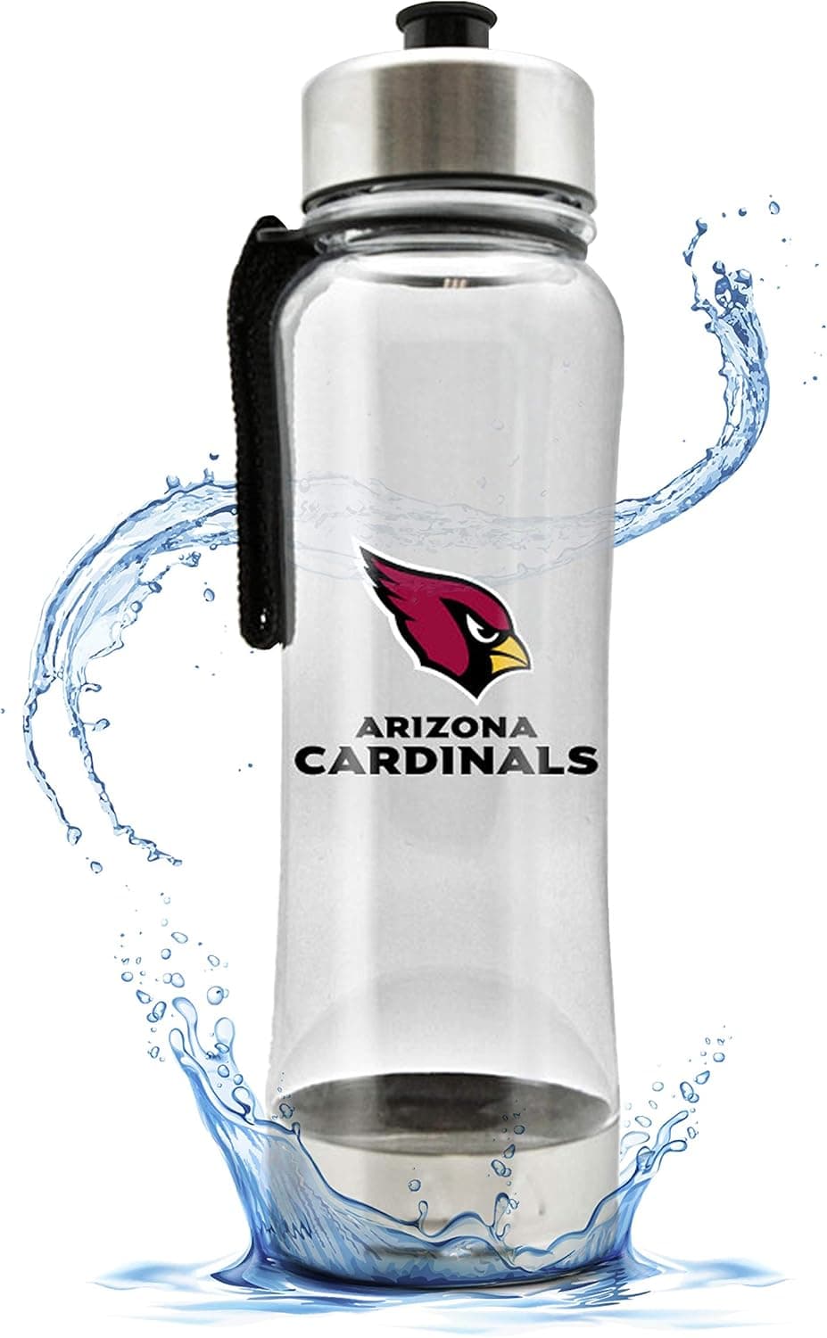 NFL Clip-On Clear Plastic Water Bottle