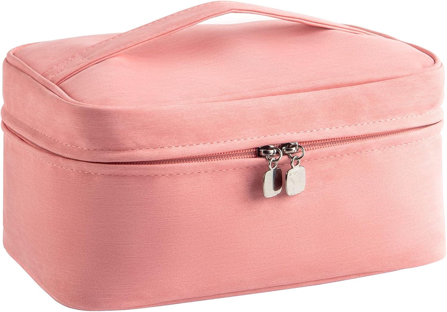 KUKULU Cosmetic Bag Portable Travel Makeup Bag Waterproof Organizer Cute Female Cosmetic Bag (Pink)