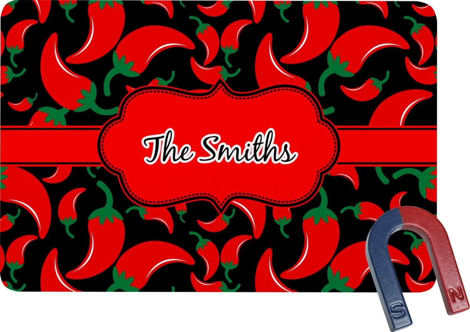 Chili Peppers Rectangular Fridge Magnet (Personalized)