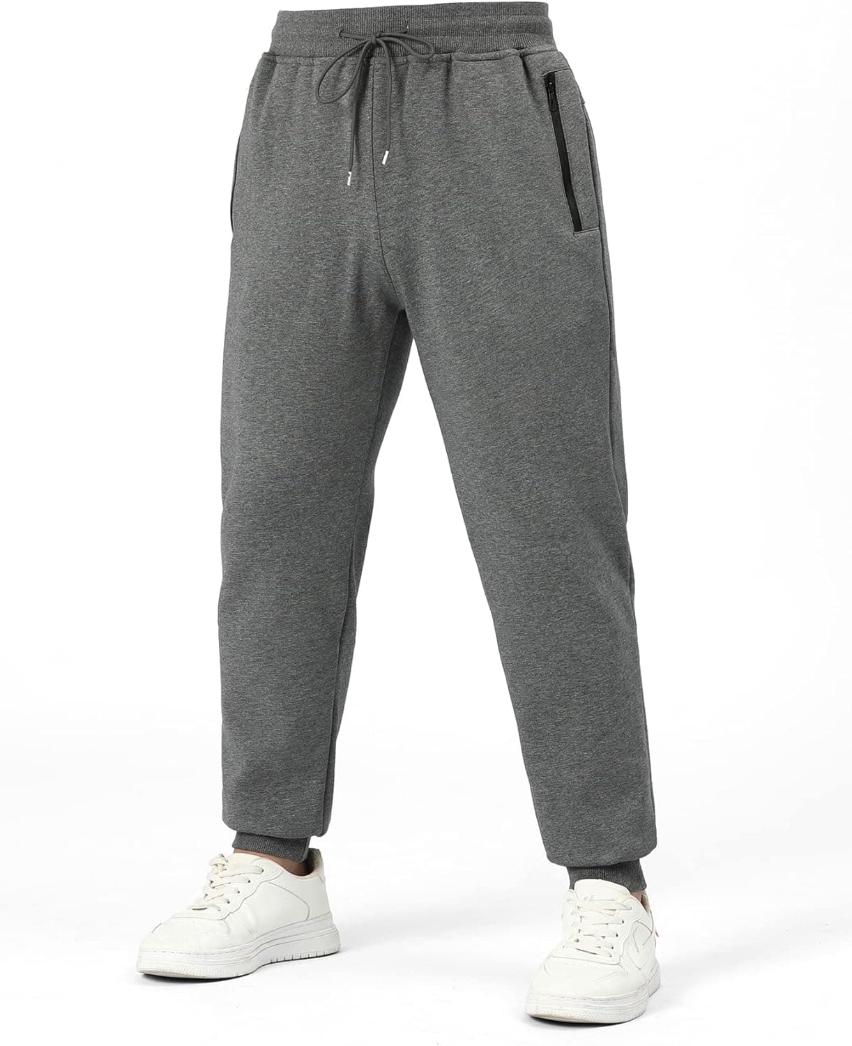 Muaney Men's Warm Lined Joggers Active Running Pants Winter Track Sherpa Sweatpants