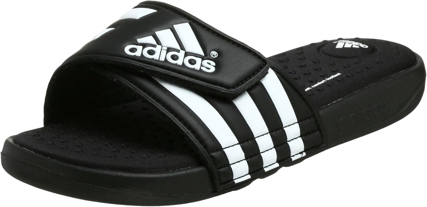 adidas Women's adissage FitFOAM Sandal,Black/White/White,8 UK (9 M US)