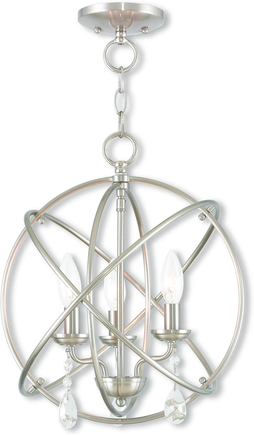 Livex Lighting 40904-91 Aria, 15" x 15" x 17", Brushed Nickel