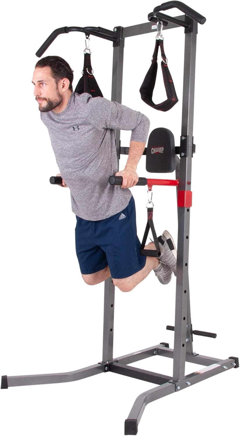 Body Champ VKR1987 5-in-1 Power Tower and Dip Station, Home Gym Equipment