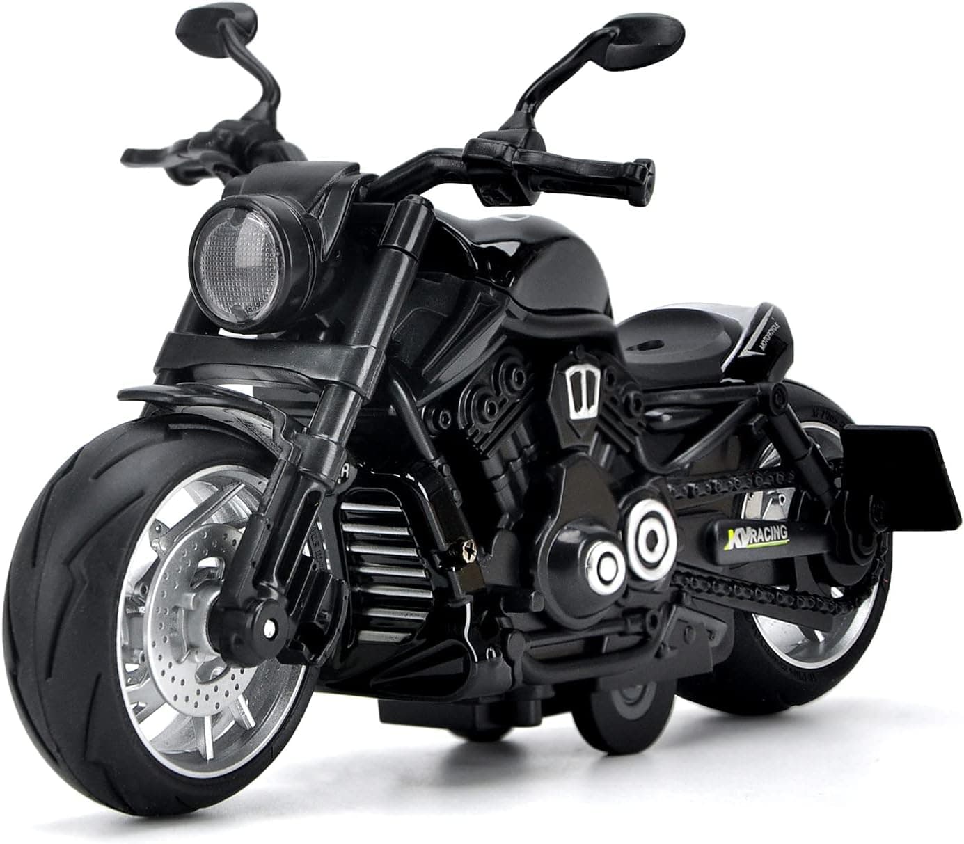 CYYSFIVQZ Toy Motorcycle,Pull Back Motorcycle Toy with Sounds and Lights,1:12 Alloy Motorcycle Model for Boys,Pull Back Motorcycle Toys Gift for Boy Girl (Black)