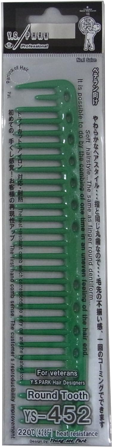 YS Park Mid Length Cutting Comb #337 In Green From ProHairTools