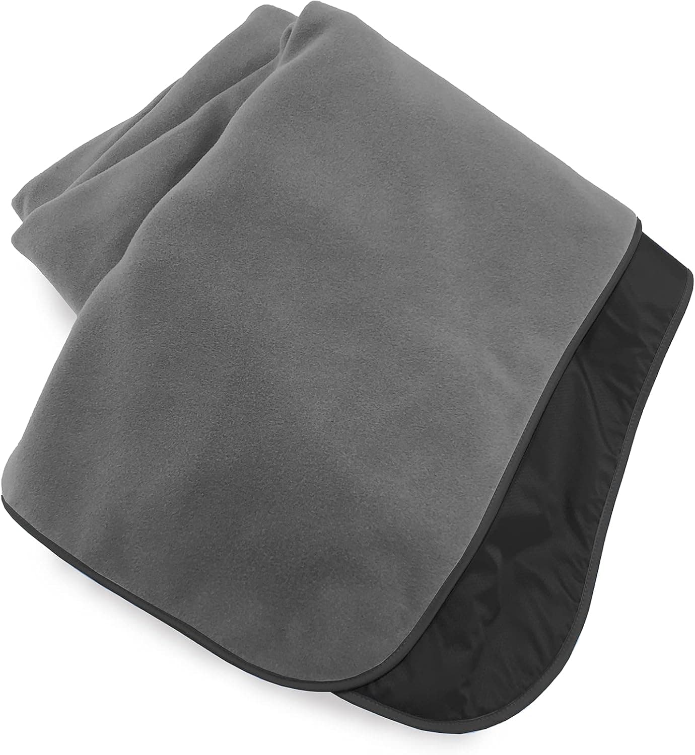 Mambe Extreme Weather Outdoor Blanket Charcoal, Large - 100% Waterproof and Windproof - Machine Washable Fleece and Nylon Throw for Activities Like Picnics, Camping, and Beach