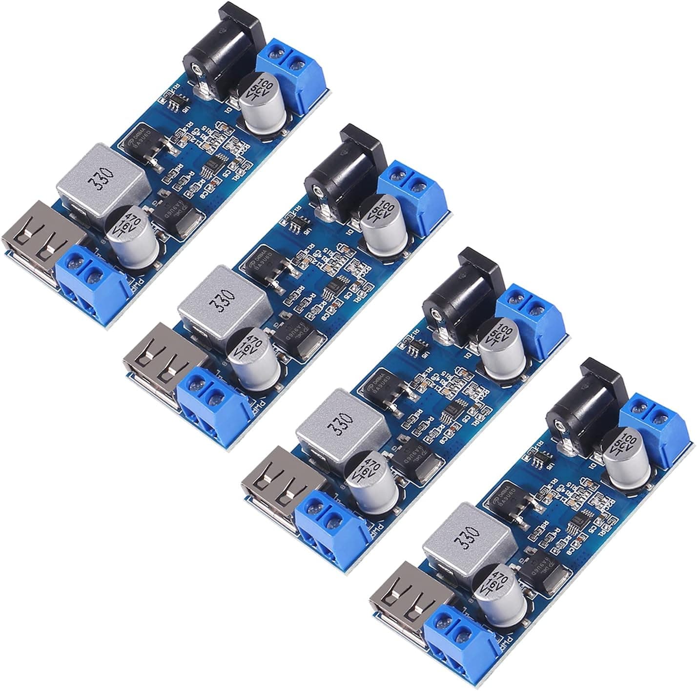 ACEIRMC 2pcs Buck Converter 12v to 5v 5A USB Voltage Regulator DC 9V-36V Step Down to DC 5V-5.3V 5.2V 3.5-6A Volt Transformer Power Supply Module for Phone Fast Charging (4pcs)