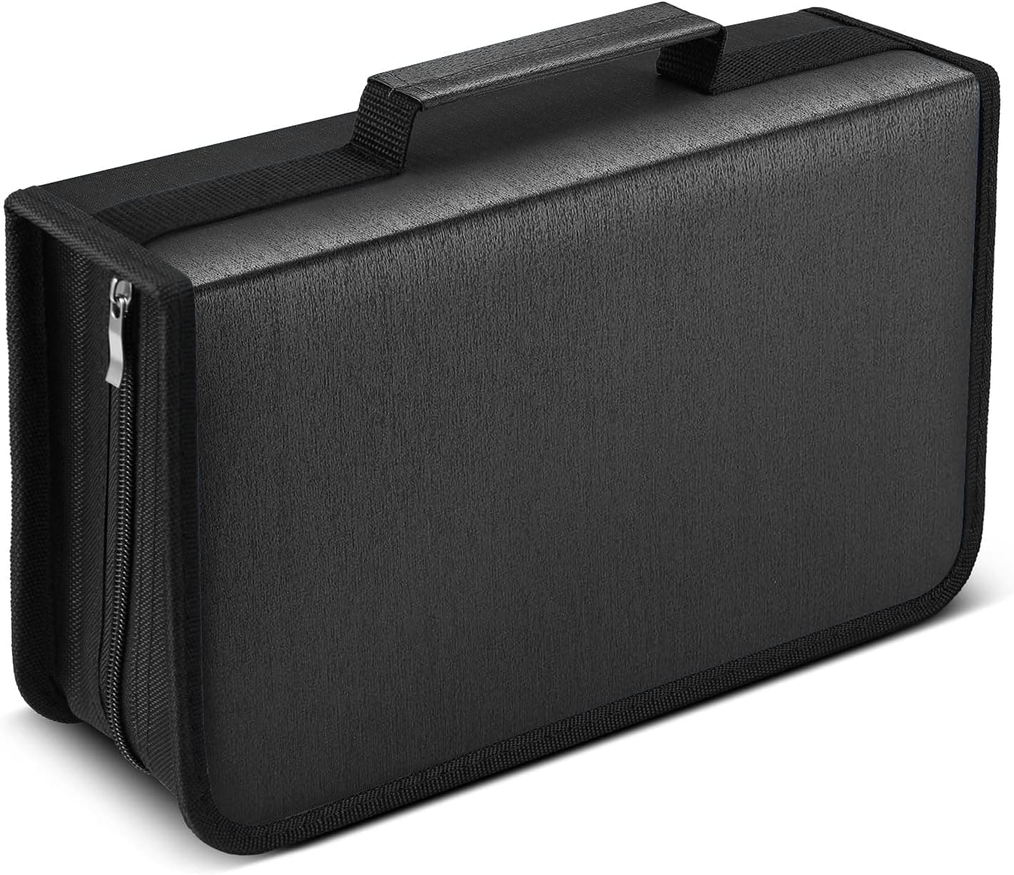 TNP CD DVD Case Holder Organizer, 120 Capacity CD Case Holder, Portable CD and DVD Storage for Car, Protective Zippered CD Carrying Case for Media Storage (Black)