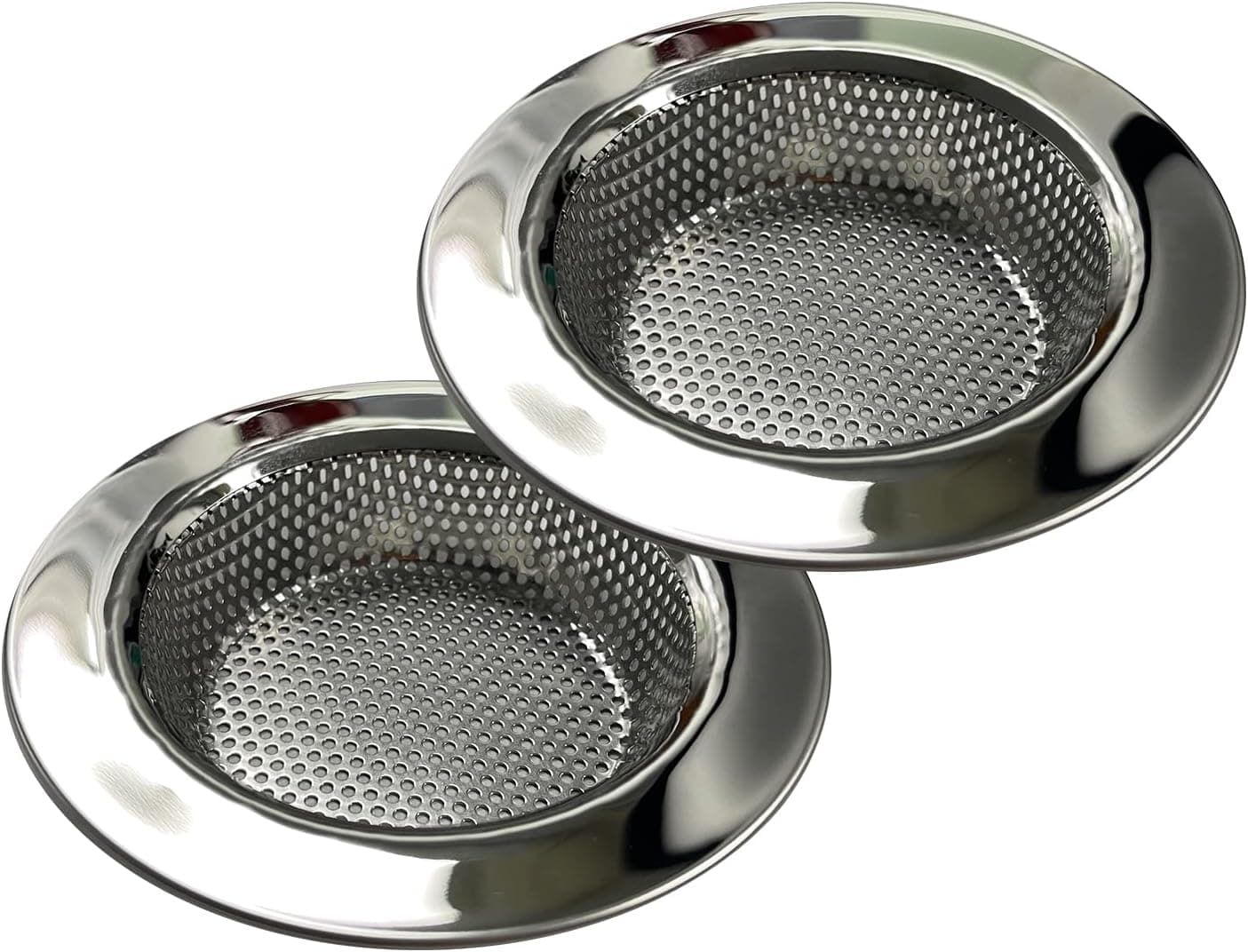 TEUOPIOE 2PCS Kitchen Sink Strainer - Stainless Steel, Kitchen Sink Drain Basket ,Wide Side 4.5" Diameter