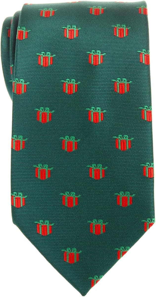 Retreez Christmas Graphic Woven Microfiber Men's Tie