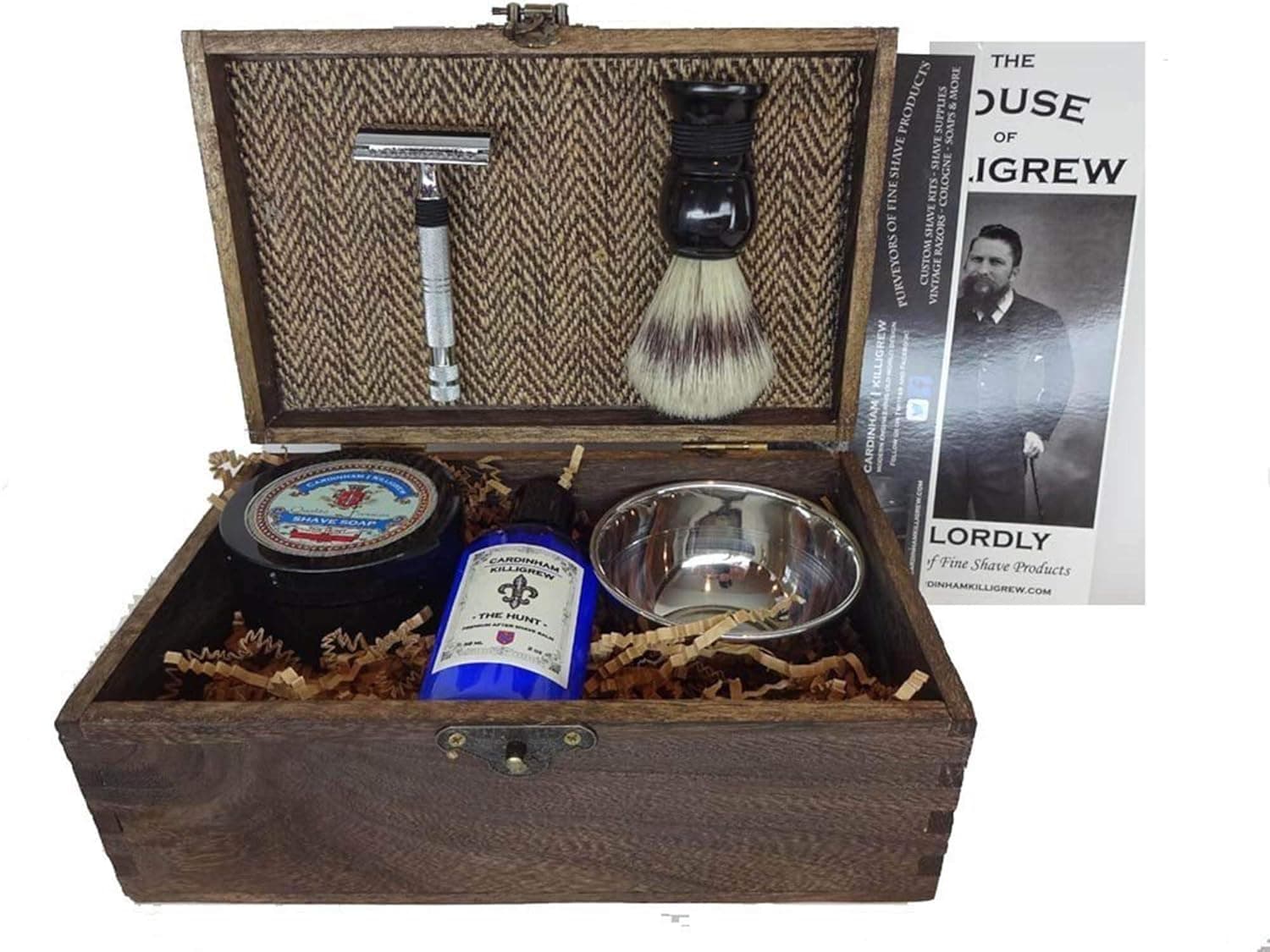 Gentlemen's Old World Shaving Kit - (Herringbone, The Hunt) unique mens gifts mens anniversary gifts for men christmas shaving gifts