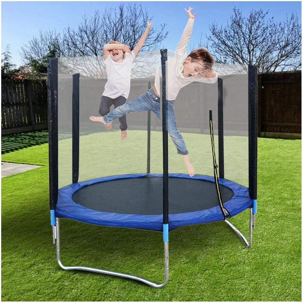 6FT Kids Trampoline | Round Mini Trampolines with Enclosure Net Jumping Mat Safety Pad & Heavy Duty Round Bounce Jumper Gifts for Boy and Girl (from US, Blue)