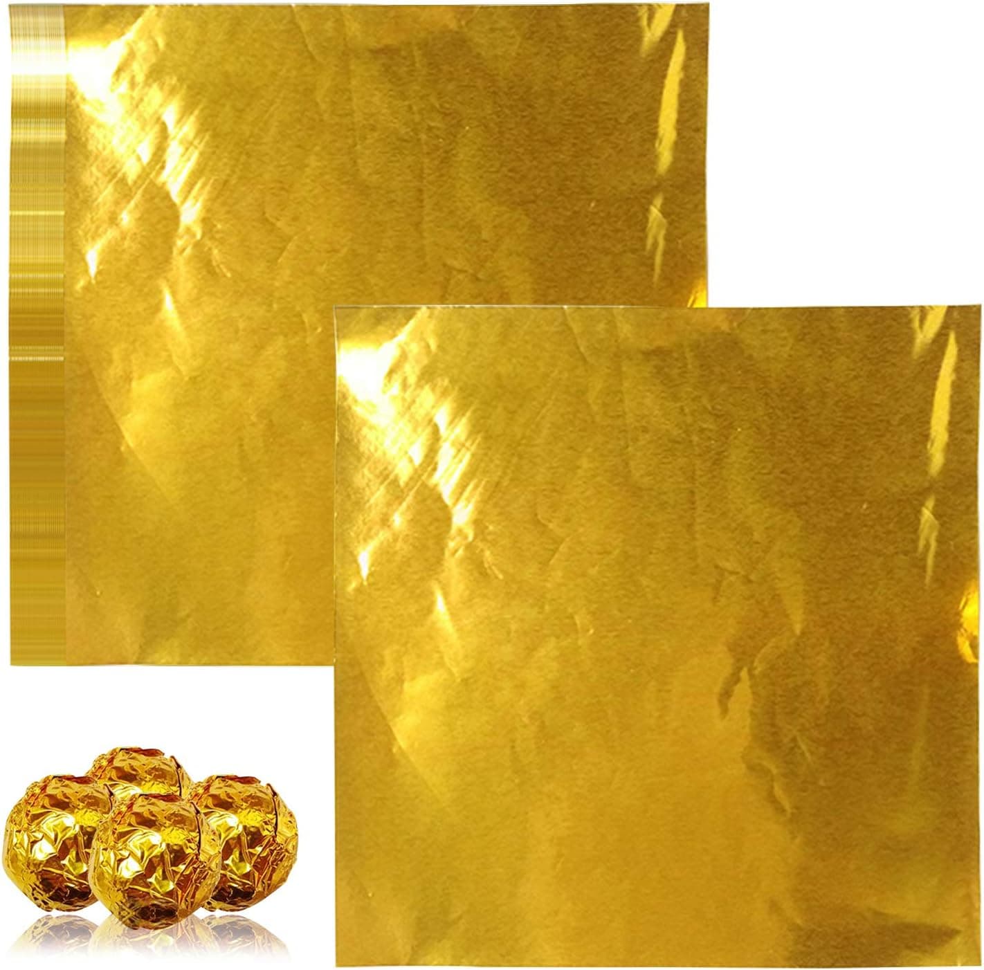 Chocolate Candy Wrappers Aluminium Foil Paper Wrapping Papers,200 Pack Extra-Large Square Sweets Lolly Paper Food Candy Tin Foil Wrappers for Candy Packaging Decoration (7.87 x 7.87 In)