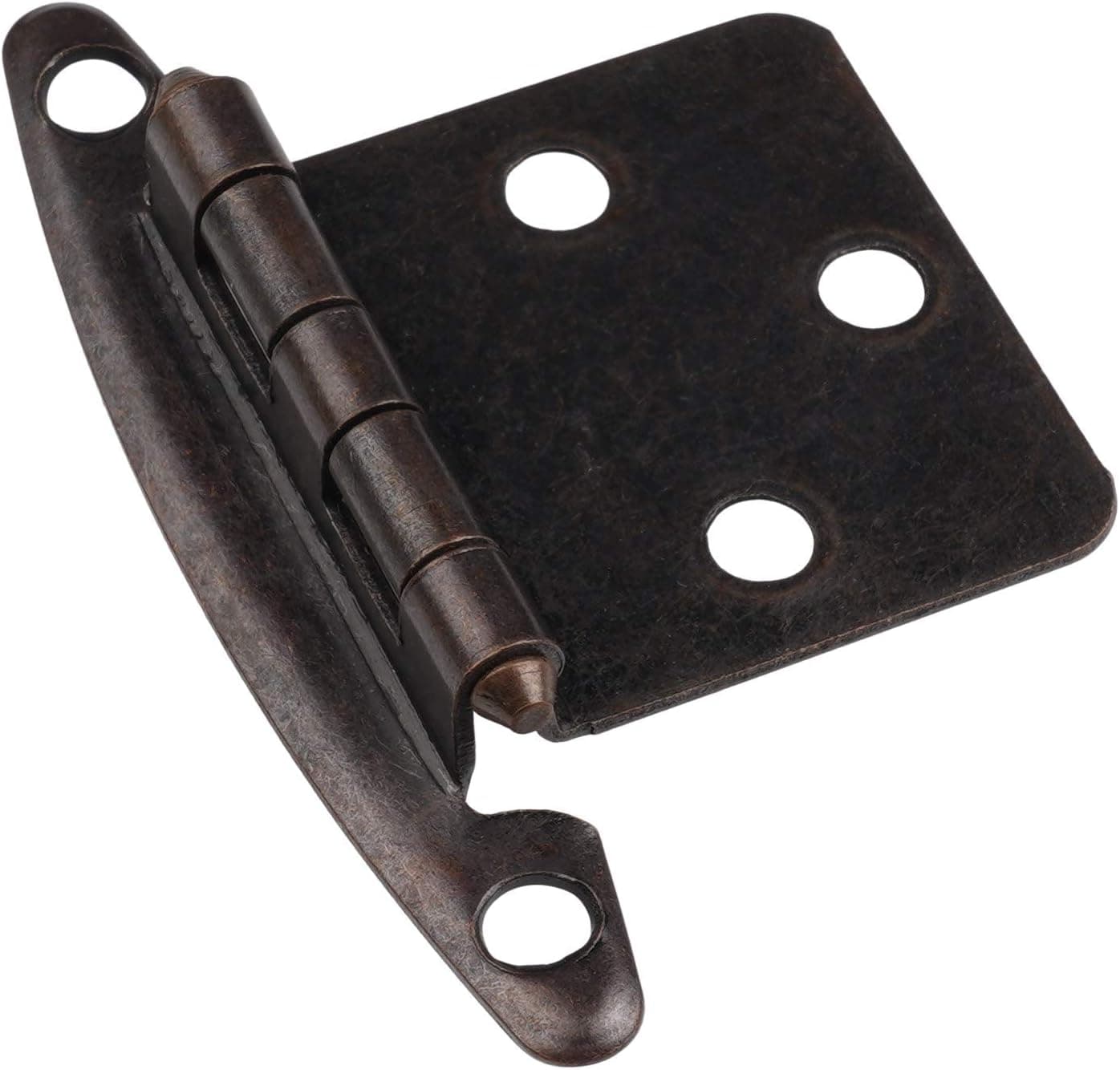 DecoBasics (25 Pairs Pack/50 Pcs) Brushed Bronze, Non Self Closing/Free Swinging Variable Overlay Flush Cabinet Hinge