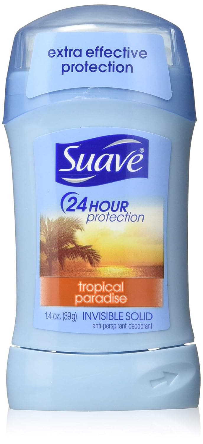 Suave Deodorant 1.4 Ounce 24Hr Tropical Paradise Invisible Solid (41ml) (6 Pack)