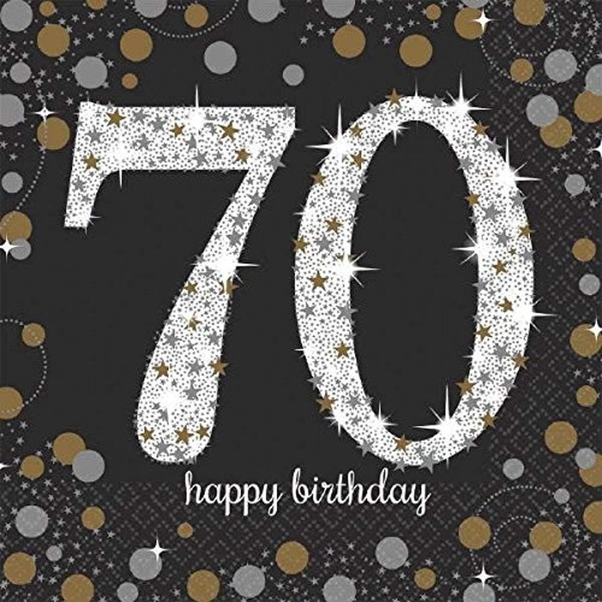 Amscan Sparkling Celebration 70 Party Napkins - 5" x 5", Pack of 16, Multi-color