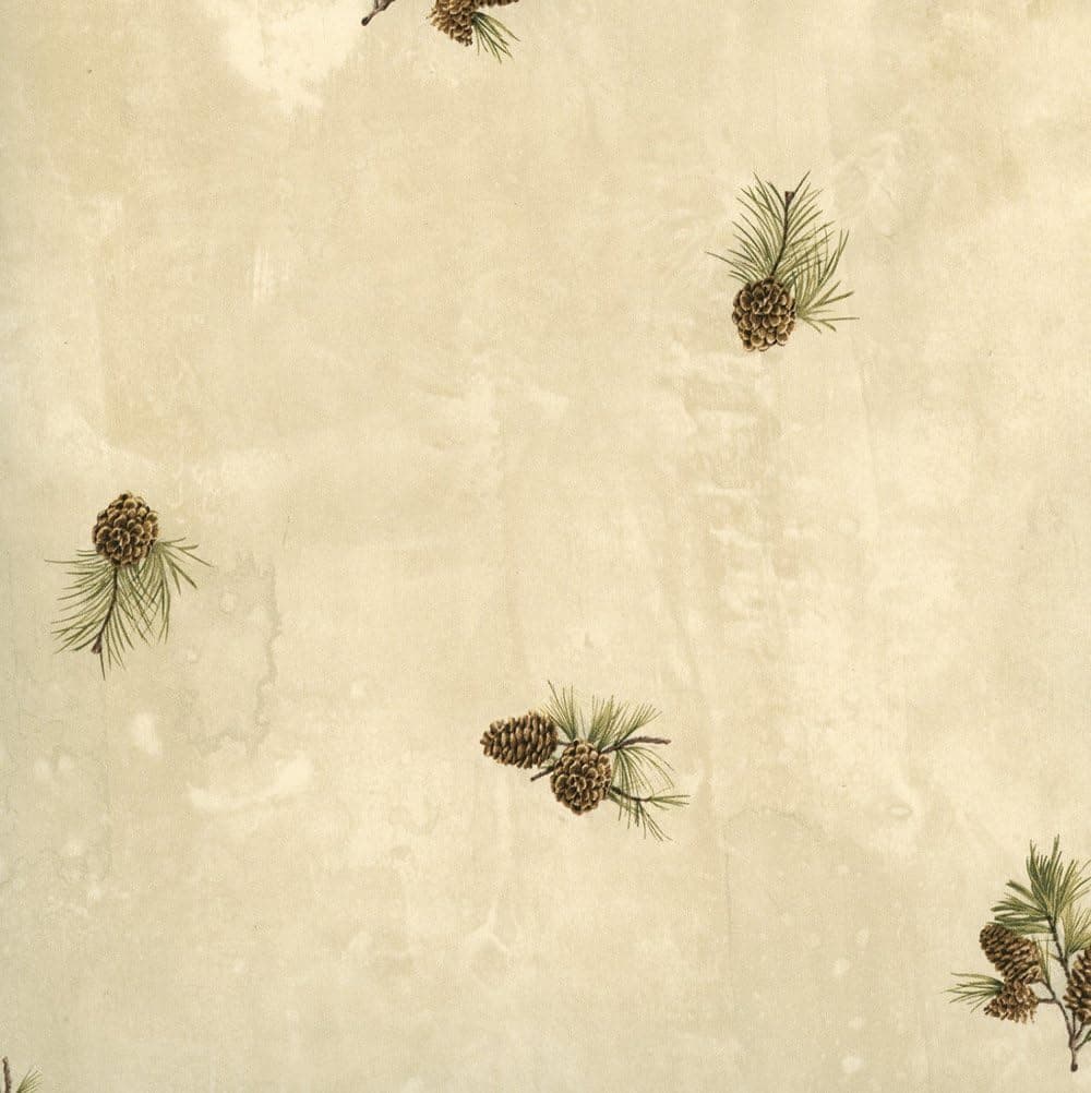 Chesapeake HTM49463 Jensen Cream Pinecone Toss Wallpaper