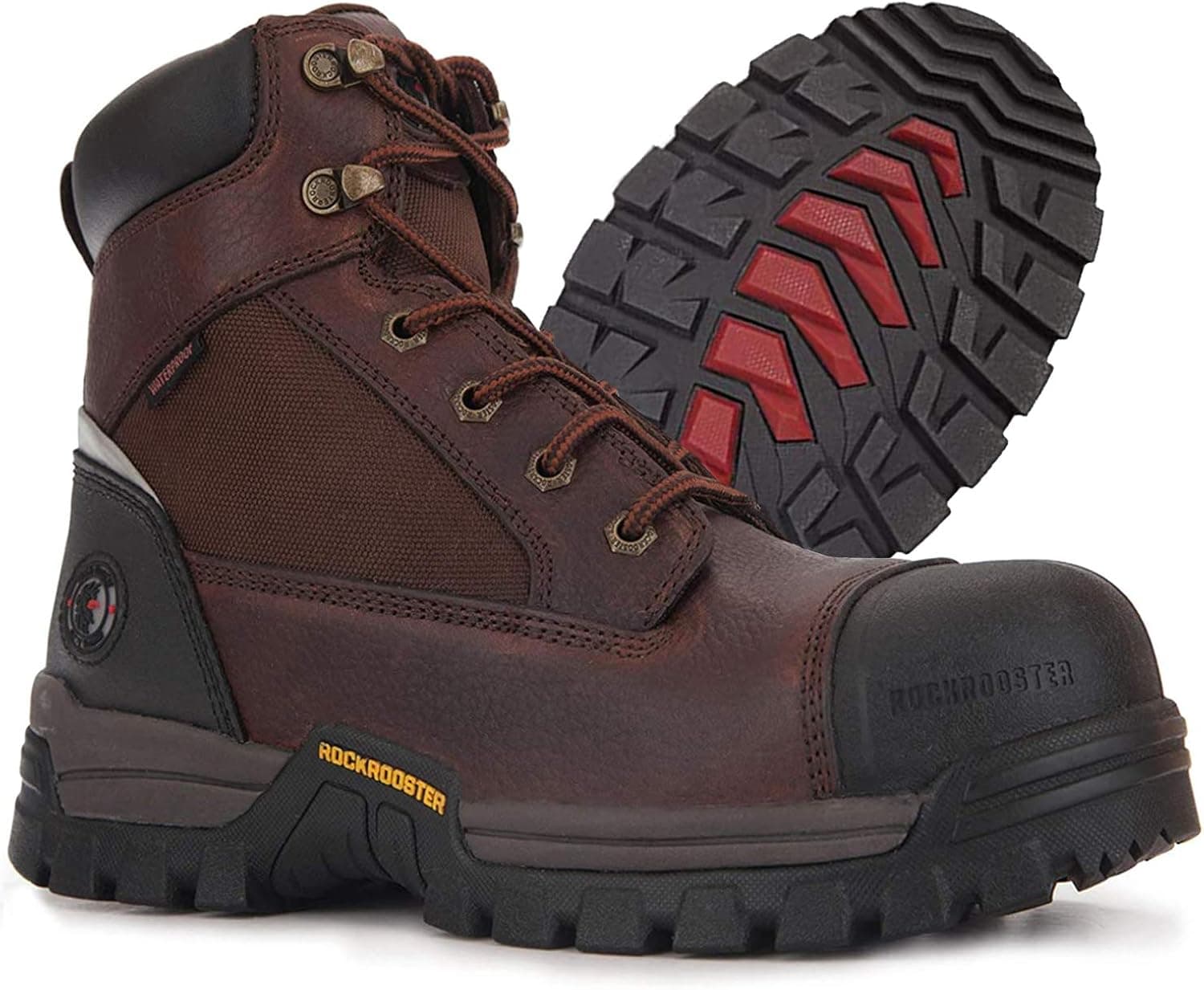 ROCKROOSTER Work Boots for Men, Composite Toe Waterproof Safety Working Shoes