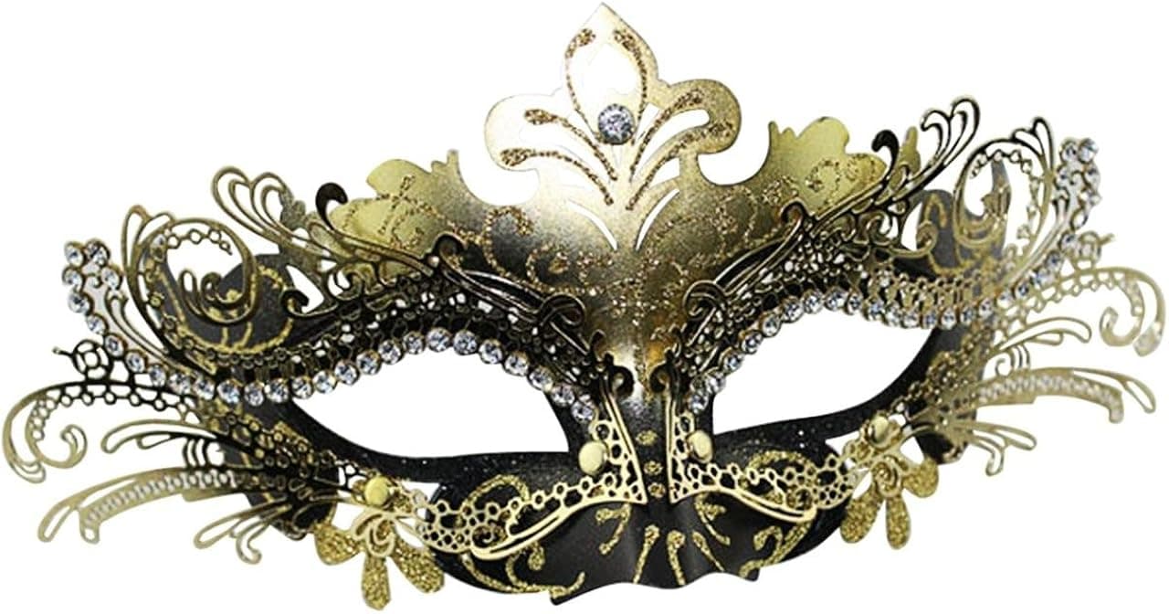 Masquerade Mask Fancy Dress Costume Party Face Masks Metal Rhinestones
