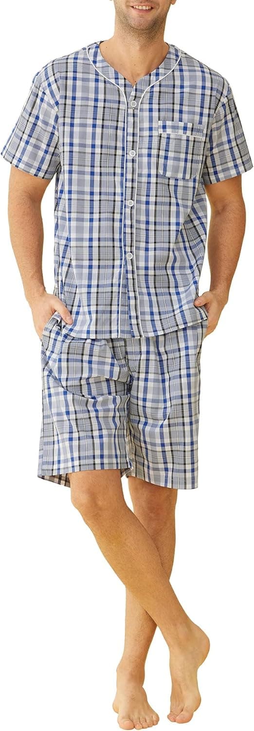 Latuza Men's Summer Cotton Pajamas Shorts Set