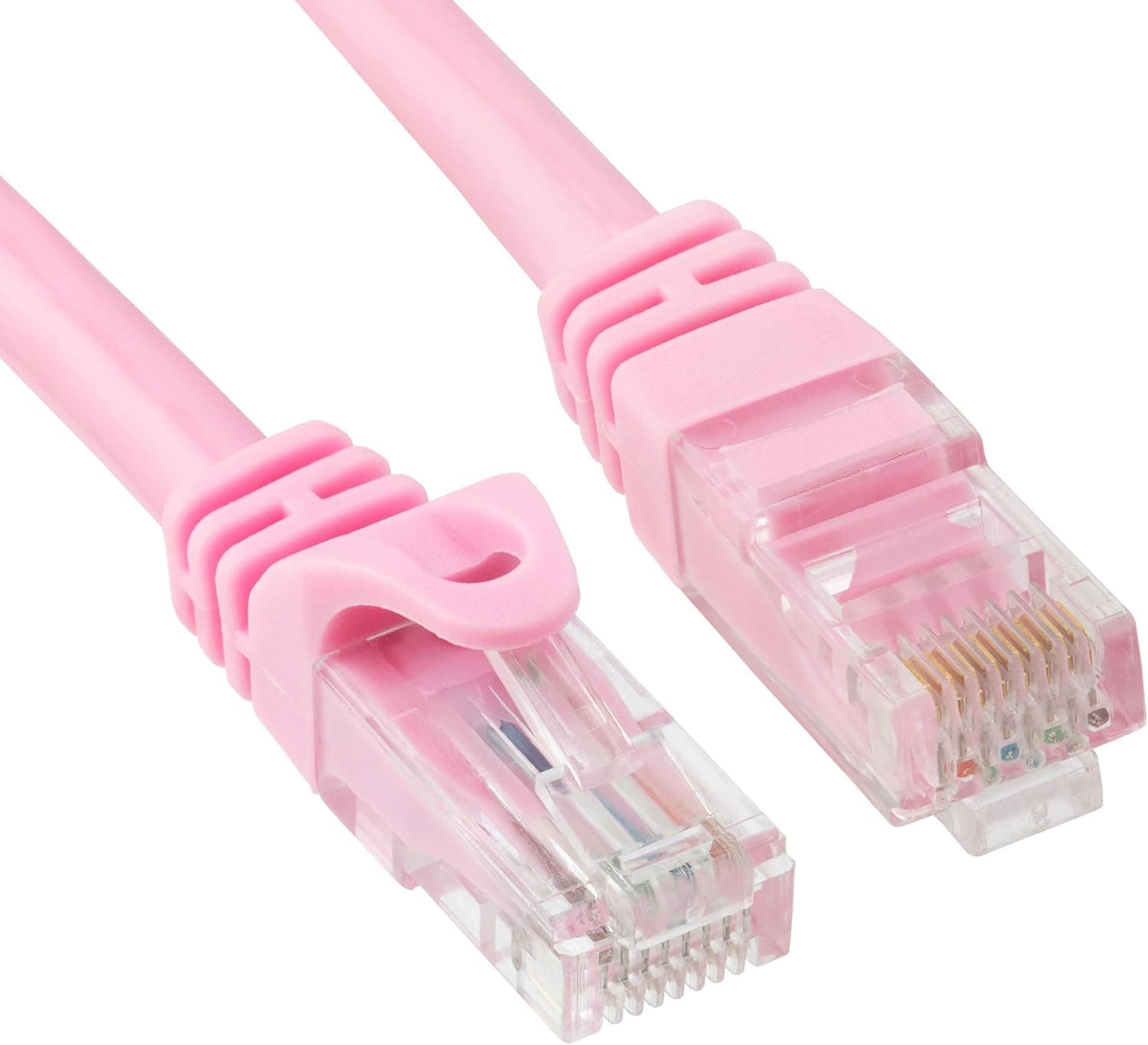 Cmple RJ45 Cat-6 Ethernet Patch Internet Cable, High Speed Cat6 Network Cable 10 Gigabit, Cat 6 Ethernet LAN Cord with Gold Plated RJ45 Connectors - 5 Feet Pink
