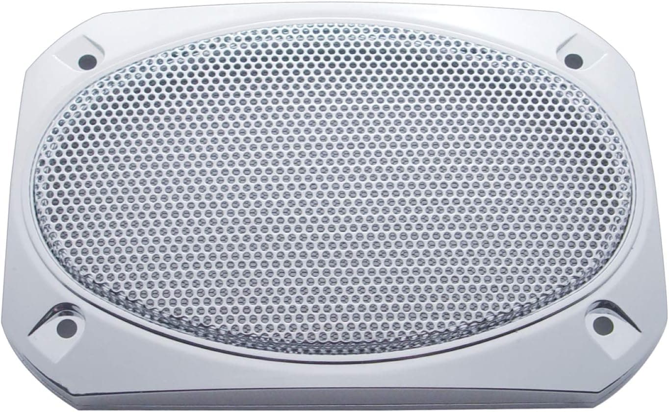 United Pacific Chrome 6-3/8" X 4-5/16" Speaker Cover For Various Peterbilt Models, pair