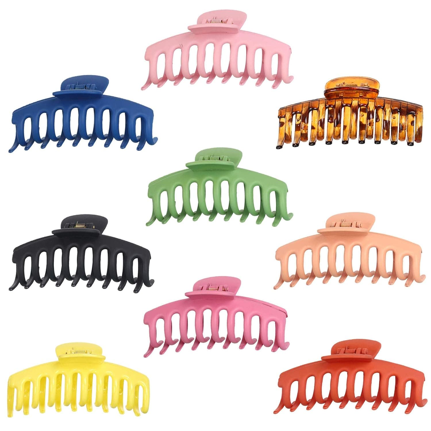 9 Pcs Hair Clips Big Hair Claw Clips for Women, 4.3 Inch Nonslip Matte Large Claw Clip for Girls Thick Hair, Strong Hold Hair Clips 9 Colors