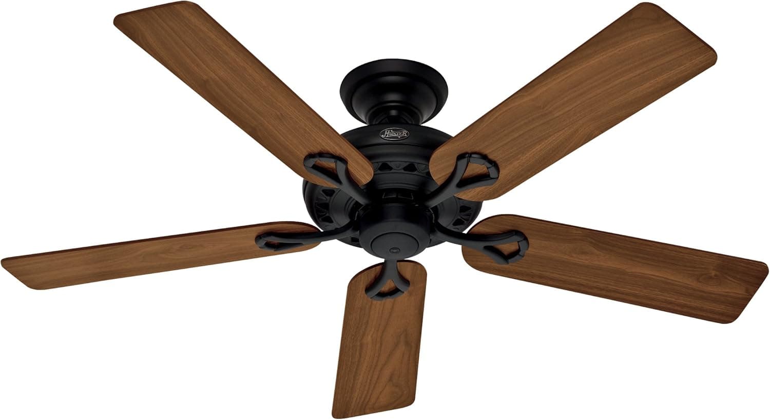Hunter 20517 Savoy 52-Inch 5-Blade Ceiling Fan, Matte Black with Walnut/Light Cherry Blades
