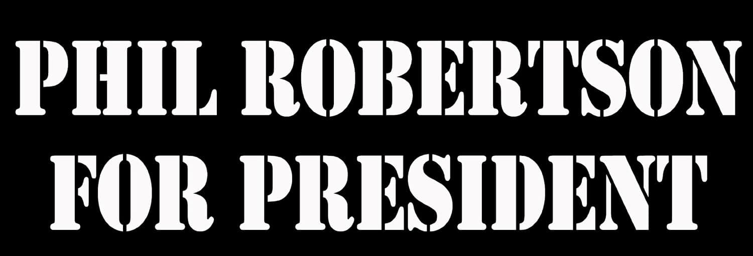 BLACK Phil Robertson for President Bumper Sticker (christian dynasty call duck)